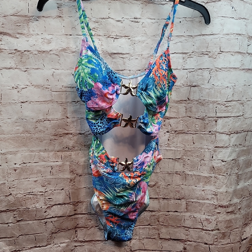 eomenie starfish floral bathing suit small nwt swimsuit